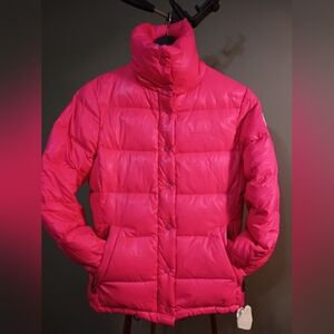 Moncler pink puffer down jacket size 3/L